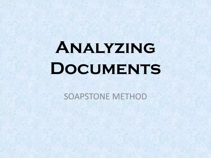 analyzing documents