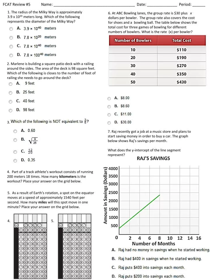 fcat review 5 name date period