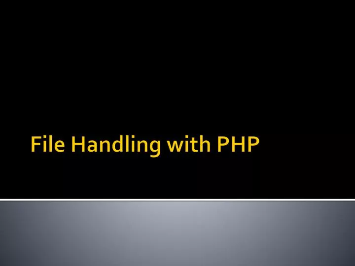 file handling with php