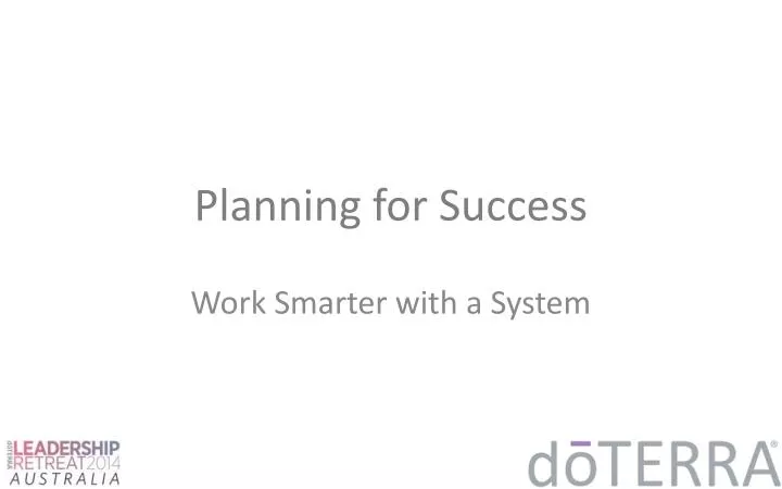 planning for success