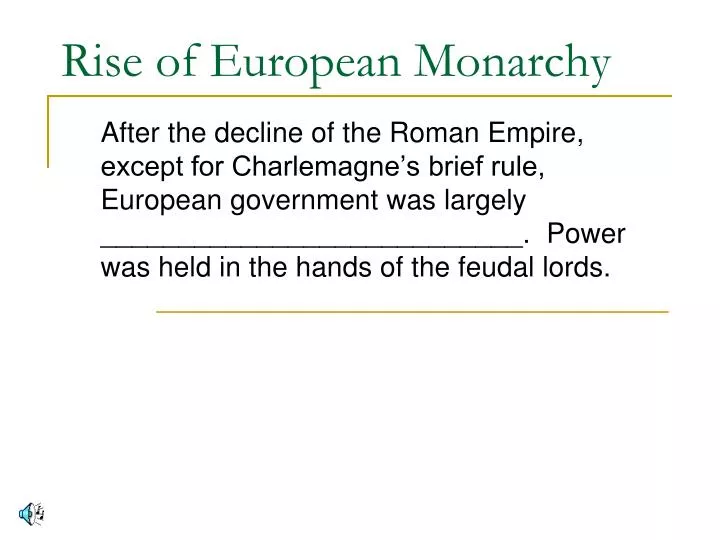 rise of european monarchy