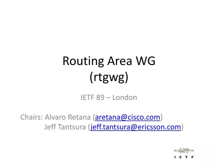 routing area wg rtgwg