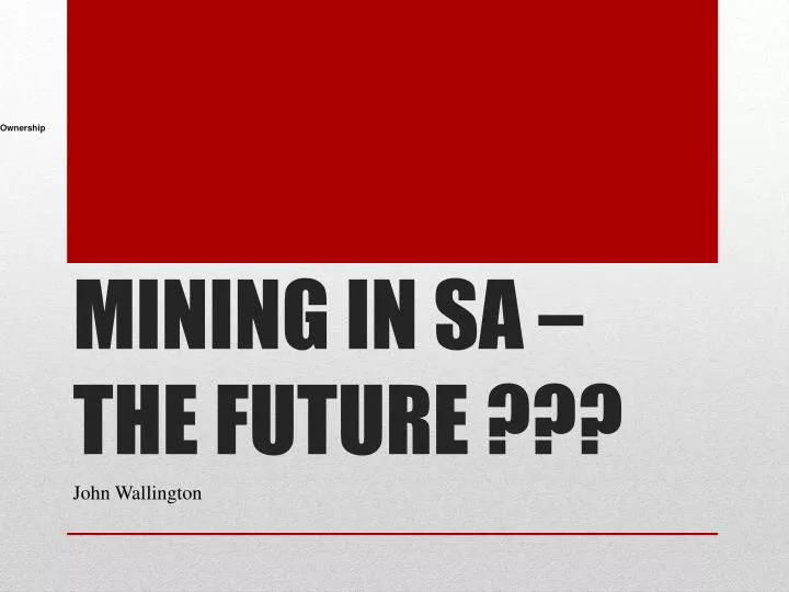 mining in sa the future