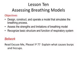 Lesson Ten Assessing Breathing Models