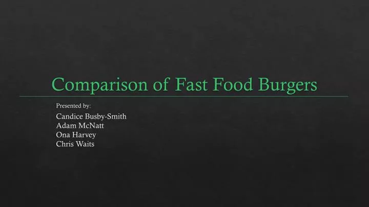 comparison of fast food burgers