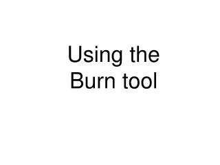 Using the Burn tool