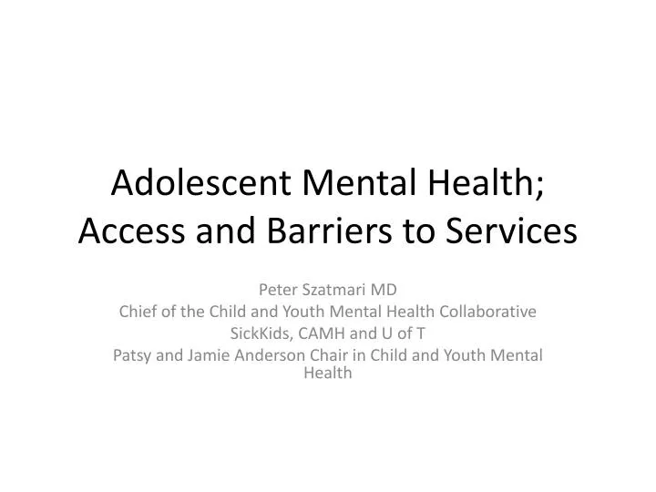 adolescent mental health access and barriers to services