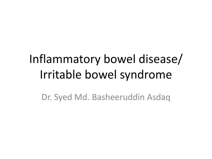 inflammatory bowel disease irritable bowel syndrome
