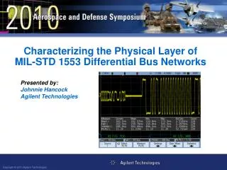Characterizing the Physical Layer of MIL-STD 1553 Differential Bus Networks
