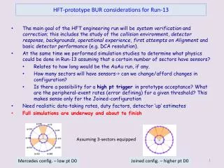 HFT-prototype BUR considerations for Run- 13