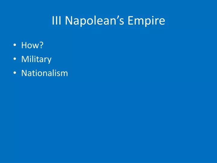 iii napolean s empire