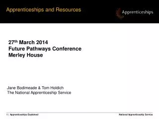 Apprenticeships and Resources