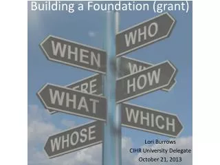 Building a Foundation (grant)