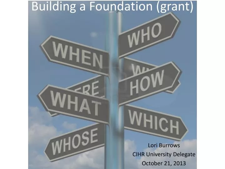 building a foundation grant