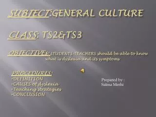 SUBJECT :GENERAL CULTURE