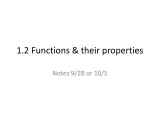 1 2 functions their properties