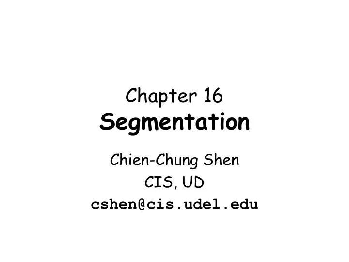 chapter 16 segmentation