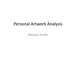 Personal Artwork Analysis