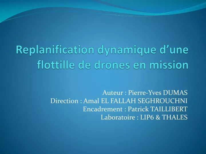 replanification dynamique d une flottille de drones en mission