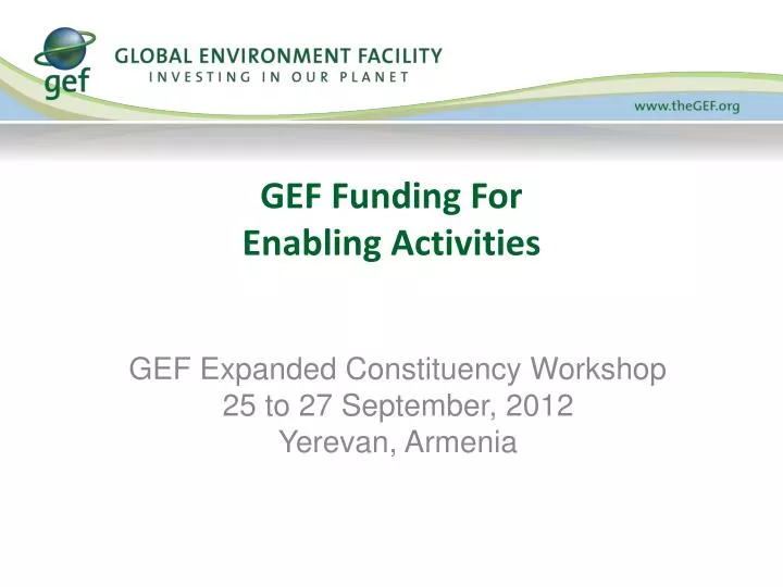 gef funding for enabling activities