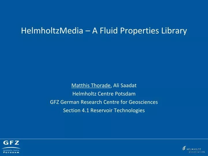 helmholtzmedia a fluid properties library