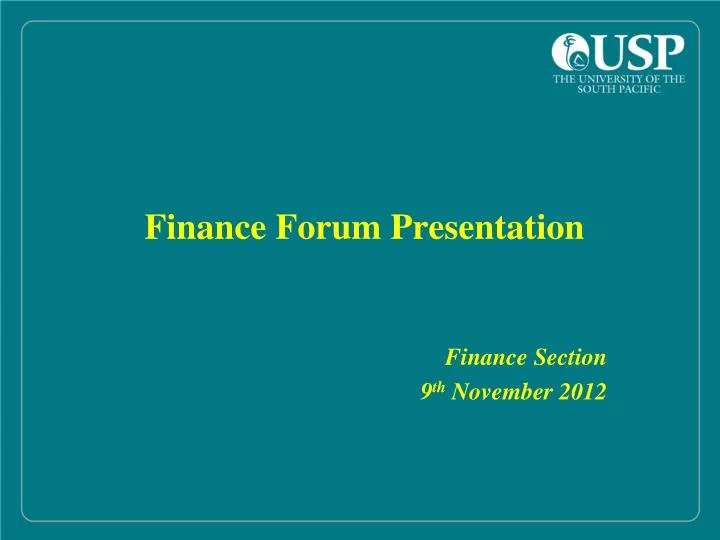finance forum presentation