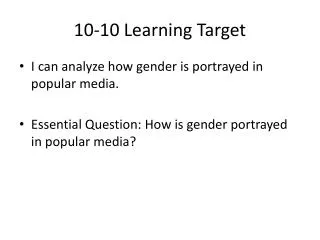 10-10 Learning Target