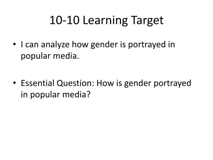 10 10 learning target