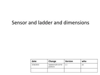 Sensor and ladder and dimensions