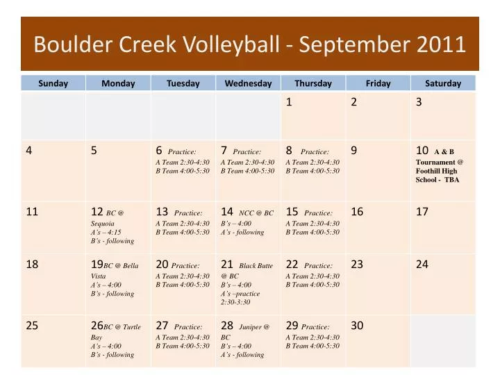 boulder creek volleyball september 2011