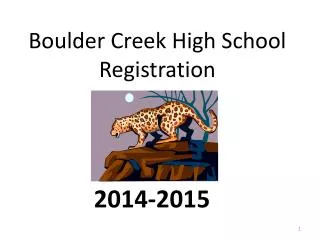 Boulder Creek High School Registration