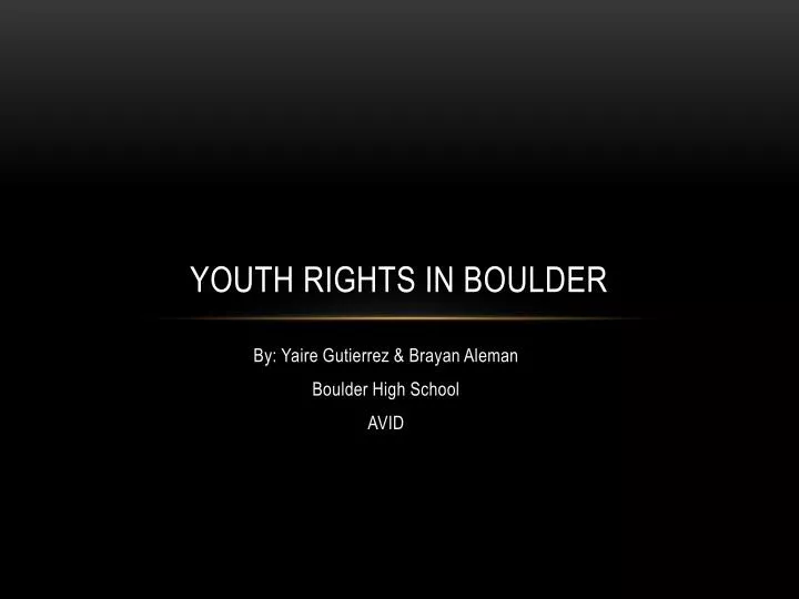 youth rights in boulder