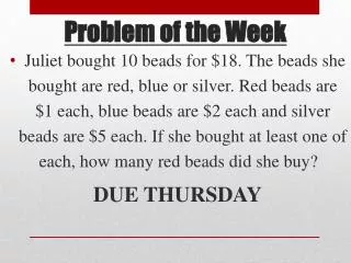 Problem of the Week