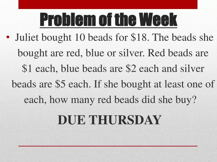 problem of the week