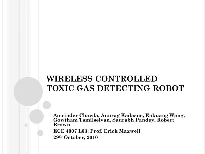 wireless controlled toxic gas detecting robot