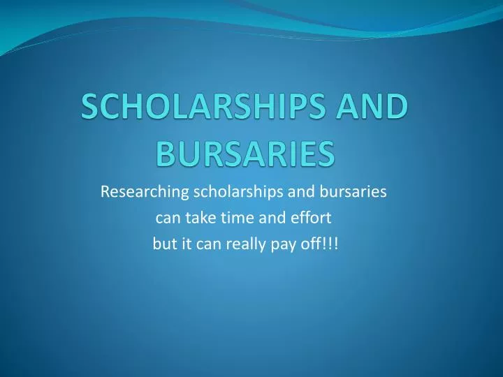 scholarships and bursaries