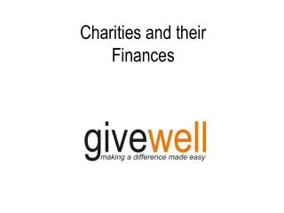 Charities and their Finances