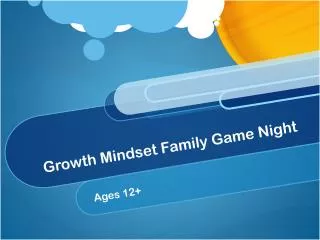 Growth Mindset Family Game Night