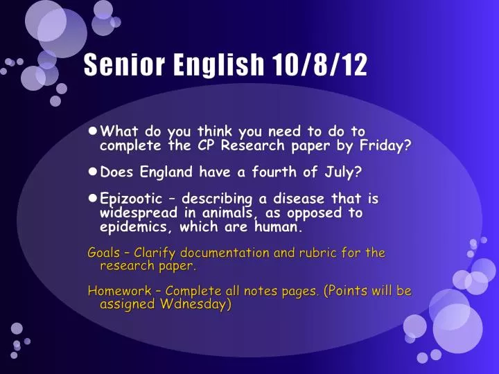 senior english 10 8 12