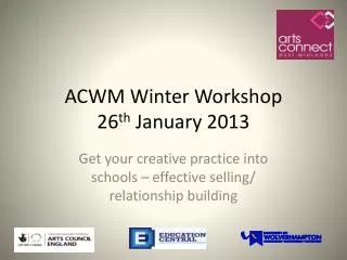 ACWM Winter Workshop 26 th January 2013