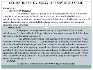 ESTIMATION OF HYDROXYL GROUPS IN ALCOHOL