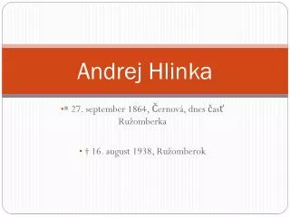 andrej hlinka