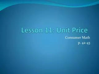 lesson 11 unit price