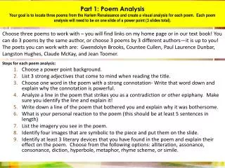 Steps for each poem analysis: Choose a power point background.