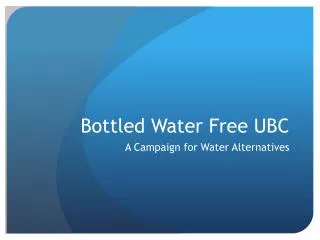 Bottled Water Free UBC