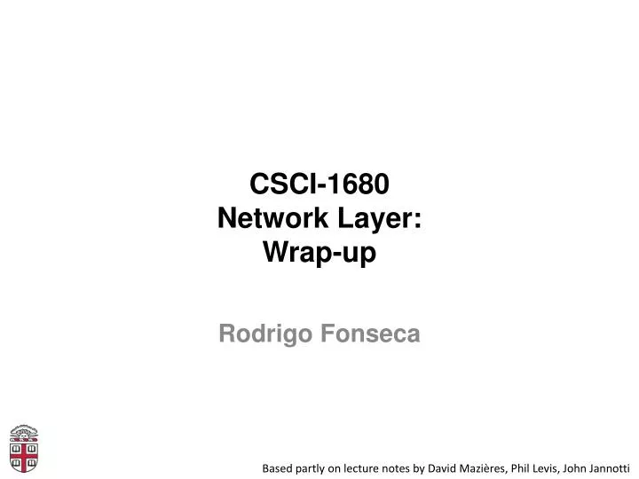 csci 1680 network layer wrap up