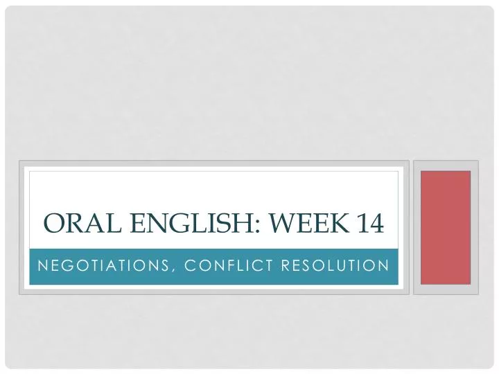 oral english week 14