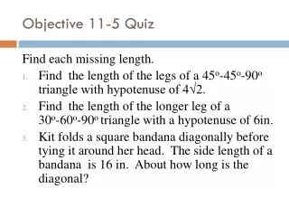 Objective 11-5 Quiz