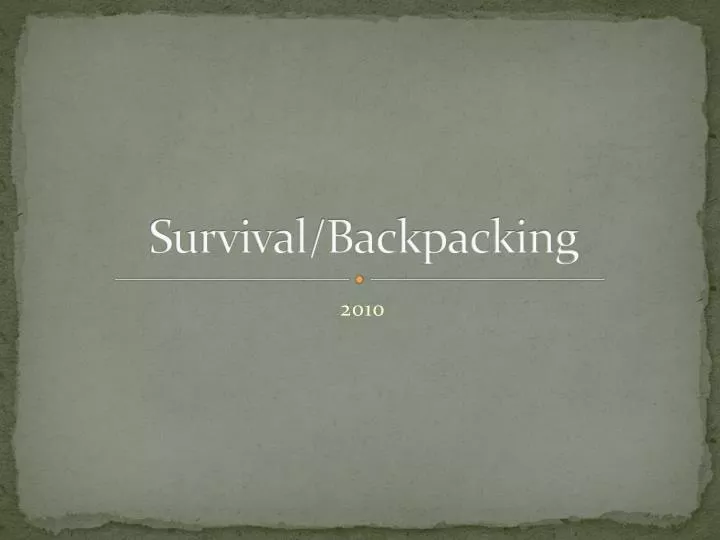 survival backpacking