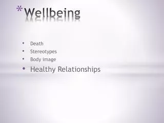 Wellbeing